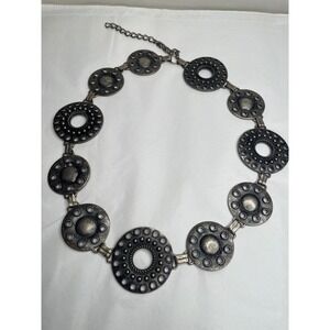 Unbranded Vintage Silver Tone Medallion Chain Belt Made in Italy Boho Western